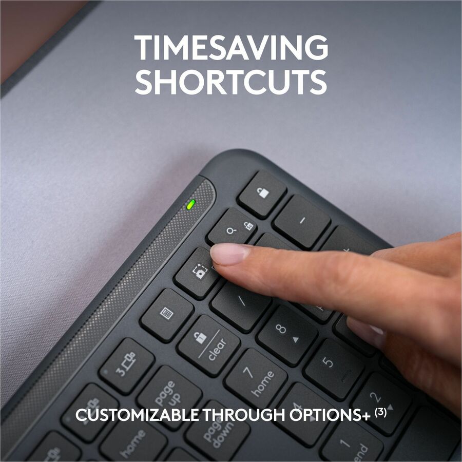 Logitech Signature Slim MK955 Wireless Keyboard and Mouse Combo for Business - Quiet, Secure, Multi-Device Connectivity in Graphite