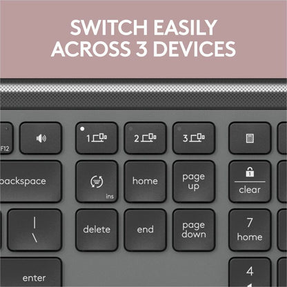 Logitech Signature Slim K950 Wireless Keyboard - Graphite, Quiet, Multi-Device Bluetooth Connectivity