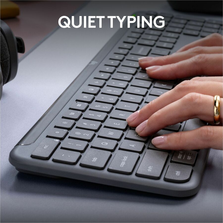 Logitech Signature Slim K950 Wireless Keyboard - Graphite, Quiet, Multi-Device Bluetooth Connectivity