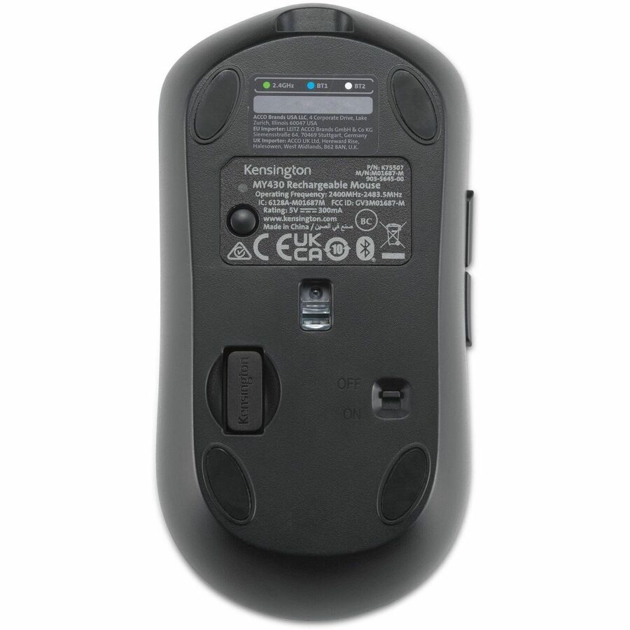 Kensington MY430 Rechargeable Wireless Mouse with 5 Programmable Buttons and Eco-Friendly Design