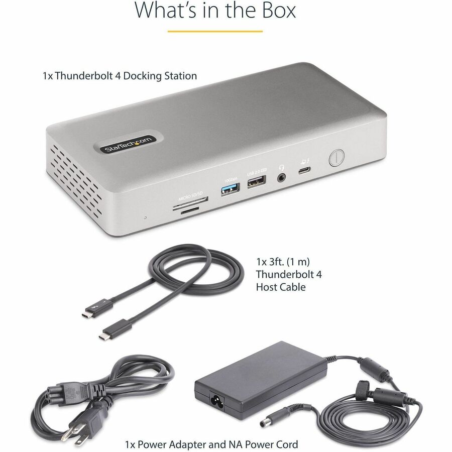 StarTech.com Universal USB4 and Thunderbolt 4 Docking Station with Quad and Dual Display Support, 98W Power Delivery and Enterprise Management