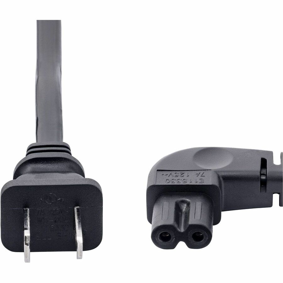 StarTech.com 10ft Laptop Power Cord NEMA 1-15P to Right Angle IEC C7 | 7A 125V Heavy Duty Power Cable