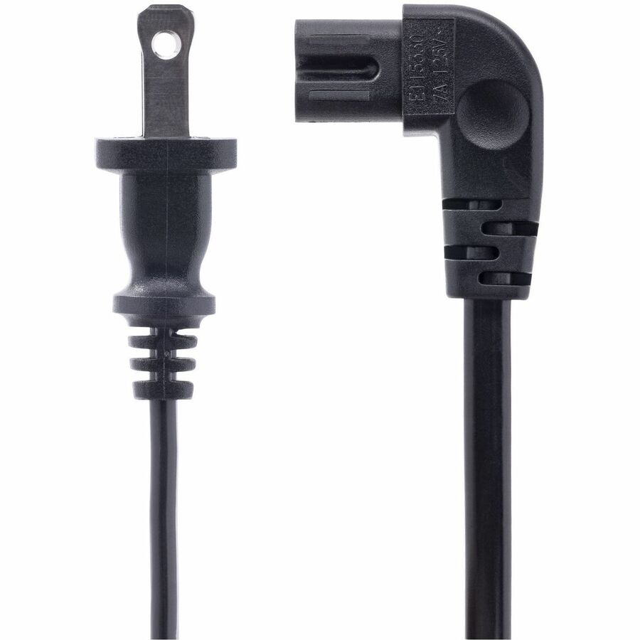 StarTech.com 10ft Laptop Power Cord NEMA 1-15P to Right Angle IEC C7 | 7A 125V Heavy Duty Power Cable