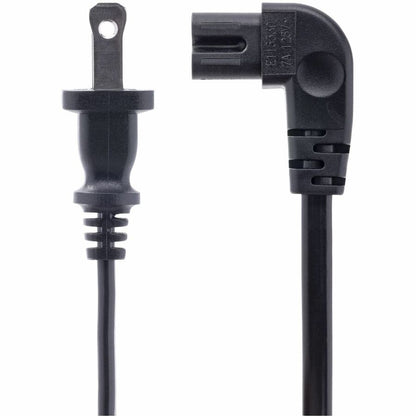 StarTech.com 10ft Laptop Power Cord NEMA 1-15P to Right Angle IEC C7 | 7A 125V Heavy Duty Power Cable