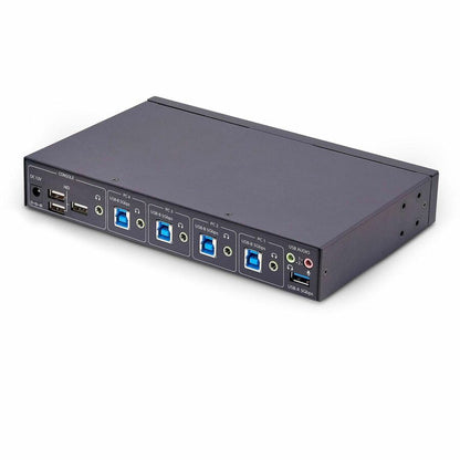 StarTech.com 4-Port KM Switch with Mouse Roaming and USB Audio for Multiple Computers