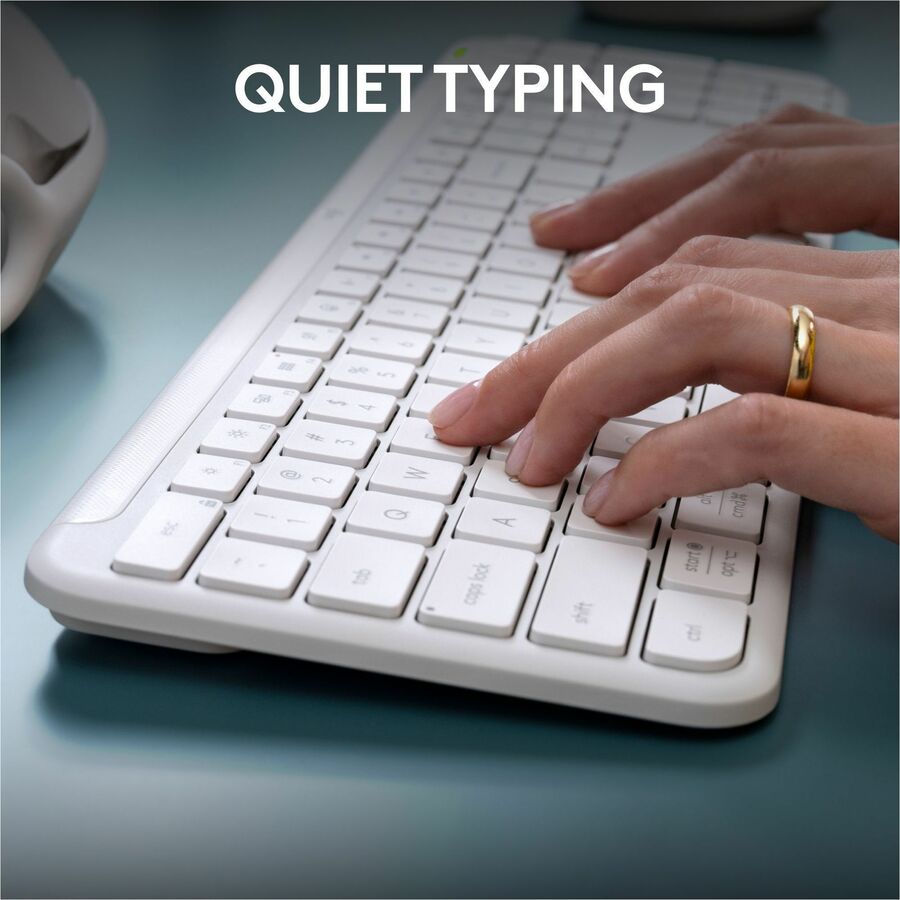 Logitech Signature Slim K950 Wireless Keyboard – Off White, Multi-Device Bluetooth Connectivity, Quiet Laptop-Style Typing