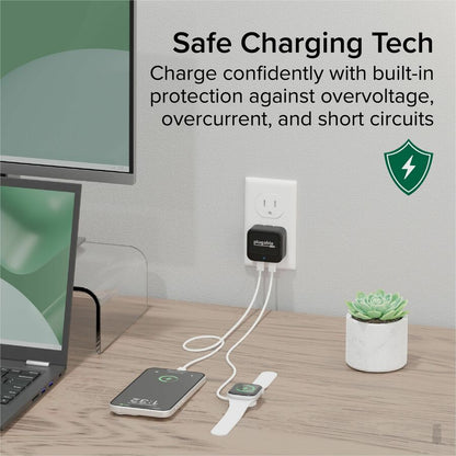 Plugable Technologies Dual USB-C Wall Charger PS-40C2B – 40W Fast Charging with Dual Ports and Compact Design