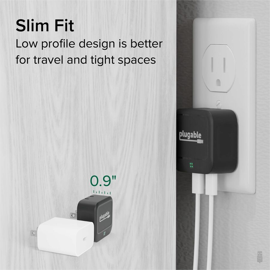 Plugable Technologies Dual USB-C Wall Charger PS-40C2B – 40W Fast Charging with Dual Ports and Compact Design