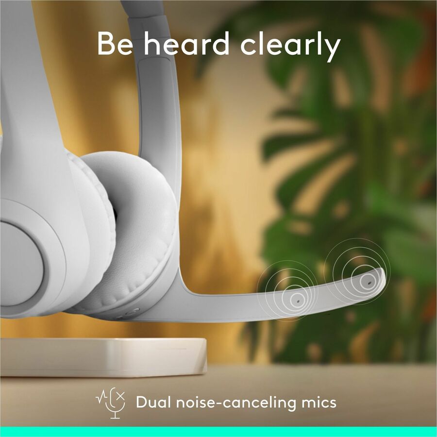 Logitech Zone 300 Wireless Bluetooth Headset with Noise-Canceling Microphone - Off White