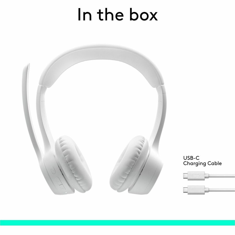 Logitech Zone 300 Wireless Bluetooth Headset with Noise-Canceling Microphone - Off White