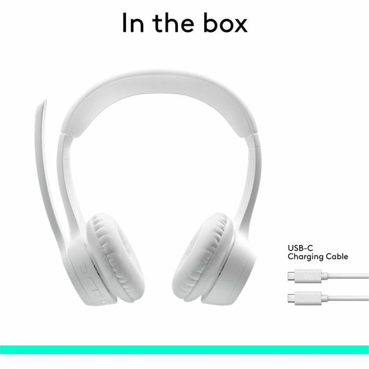 Logitech Zone 300 Wireless Bluetooth Headset with Noise-Canceling Microphone - Off White