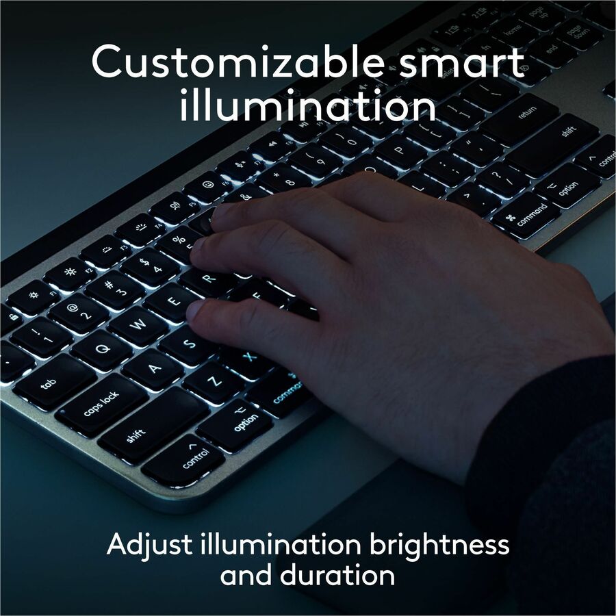 Logitech MX Keys S Combo for Mac – Wireless Keyboard and Mouse in Space Gray with Backlit Keys and Darkfield Tracking