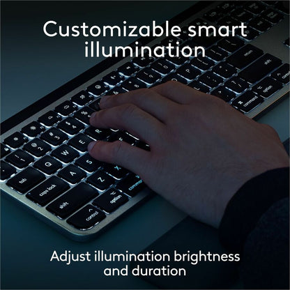 Logitech MX Keys S Combo for Mac – Wireless Keyboard and Mouse in Space Gray with Backlit Keys and Darkfield Tracking