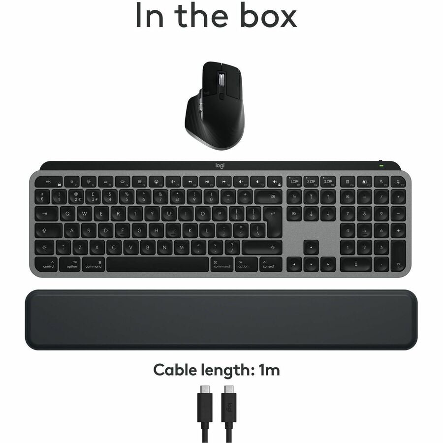 Logitech MX Keys S Combo for Mac – Wireless Keyboard and Mouse in Space Gray with Backlit Keys and Darkfield Tracking