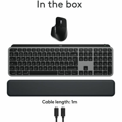 Logitech MX Keys S Combo for Mac – Wireless Keyboard and Mouse in Space Gray with Backlit Keys and Darkfield Tracking