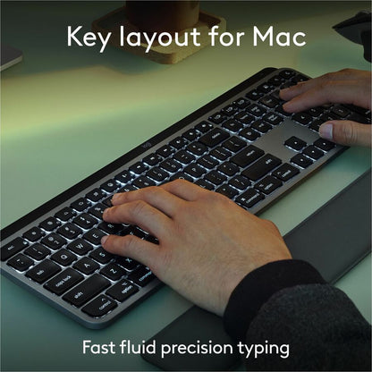 Logitech MX Keys S Combo for Mac – Wireless Keyboard and Mouse in Space Gray with Backlit Keys and Darkfield Tracking