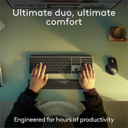 Logitech MX Keys S Combo for Mac – Wireless Keyboard and Mouse in Space Gray with Backlit Keys and Darkfield Tracking