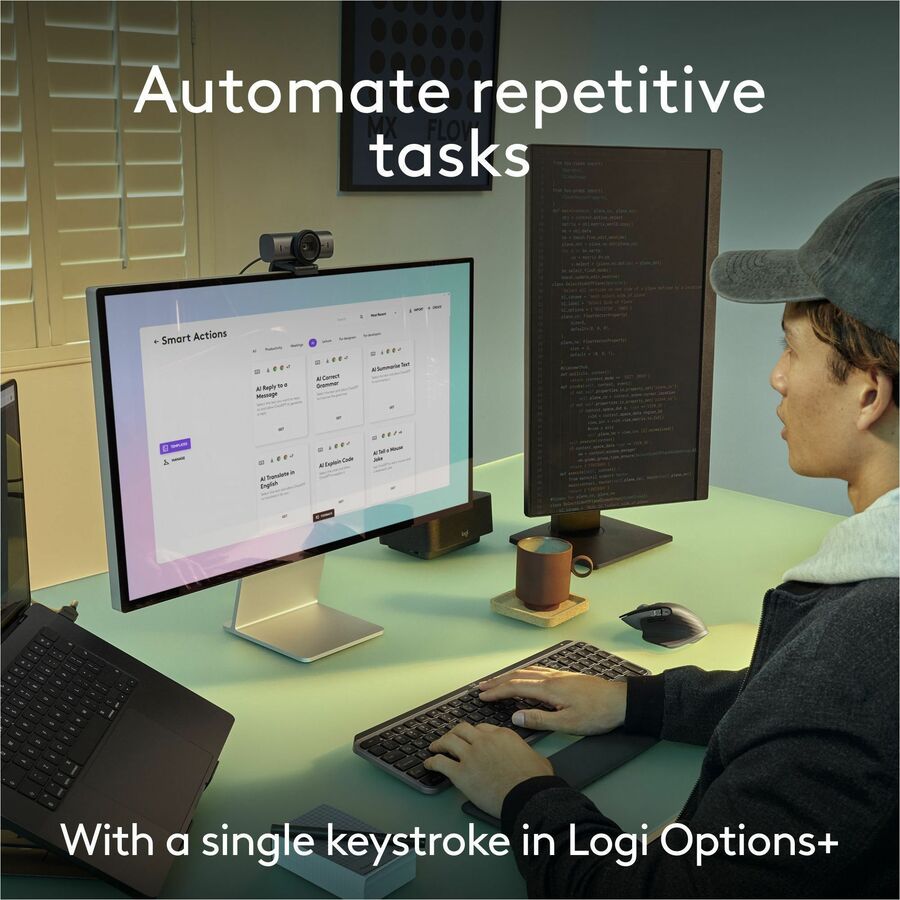 Logitech MX Keys S Combo for Mac – Wireless Keyboard and Mouse in Space Gray with Backlit Keys and Darkfield Tracking