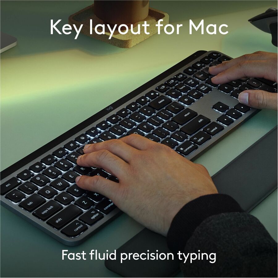 Logitech MX Keys S for Mac Wireless Keyboard - Space Gray with Backlit, Programmable Smart Actions, and Bluetooth Connectivity