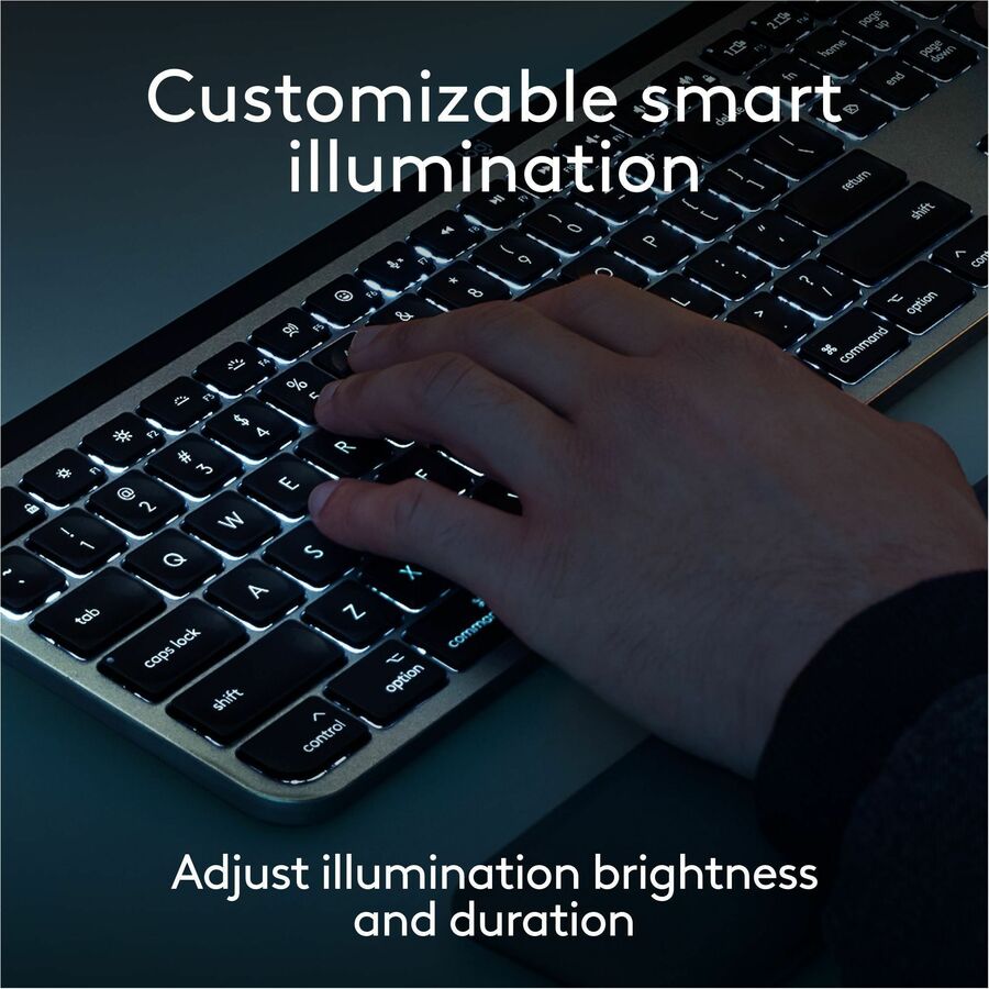 Logitech MX Keys S for Mac Wireless Keyboard - Space Gray with Backlit, Programmable Smart Actions, and Bluetooth Connectivity