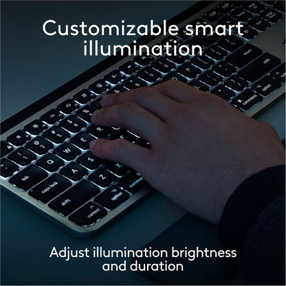 Logitech MX Keys S for Mac Wireless Keyboard - Space Gray with Backlit, Programmable Smart Actions, and Bluetooth Connectivity