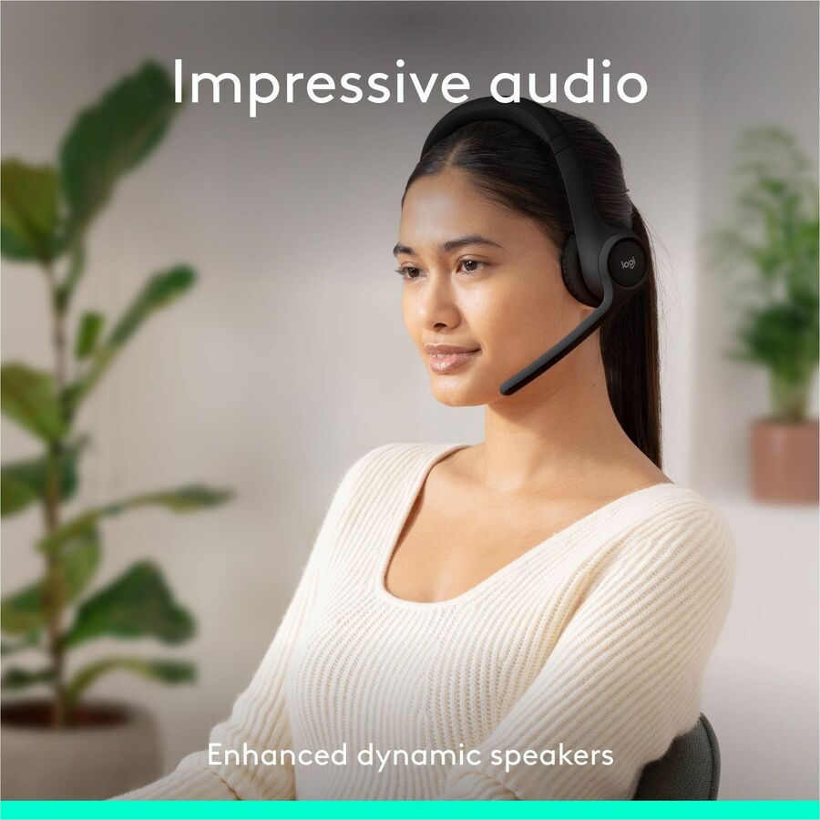 Logitech Zone 300 Wireless Bluetooth Headset with Noise-Canceling Microphone - Black