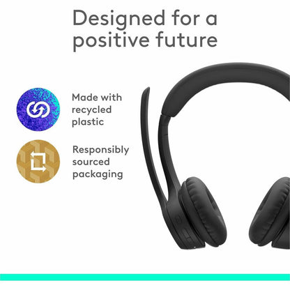 Logitech Zone 300 Wireless Bluetooth Headset with Noise-Canceling Microphone - Black
