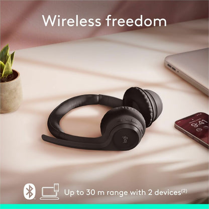Logitech Zone 300 Wireless Bluetooth Headset with Noise-Canceling Microphone - Black