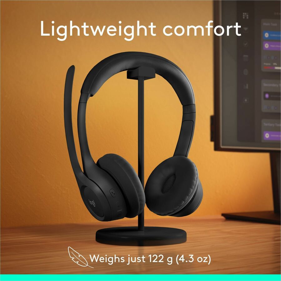 Logitech Zone 300 Wireless Bluetooth Headset with Noise-Canceling Microphone - Black
