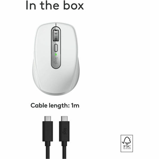 Logitech MX Anywhere 3S for Mac - Compact Wireless Bluetooth Mouse with 8K DPI and Quiet Clicks in Pale Gray