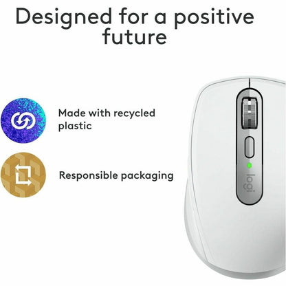 Logitech MX Anywhere 3S for Mac - Compact Wireless Bluetooth Mouse with 8K DPI and Quiet Clicks in Pale Gray