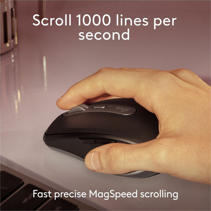 Logitech MX Anywhere 3S for Mac - Compact Wireless Bluetooth Mouse with 8K DPI, Quiet Clicks, Space Gray
