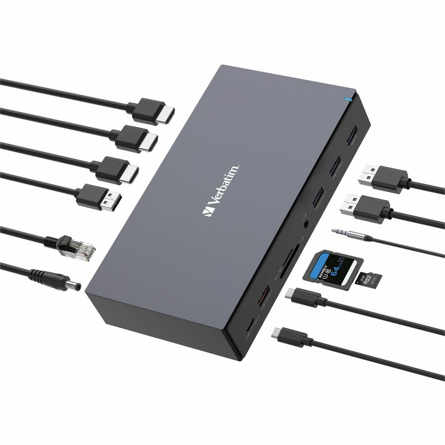 Verbatim USB-C Pro Docking Station 17-in-1 for Multi-Display and Data Transfer
