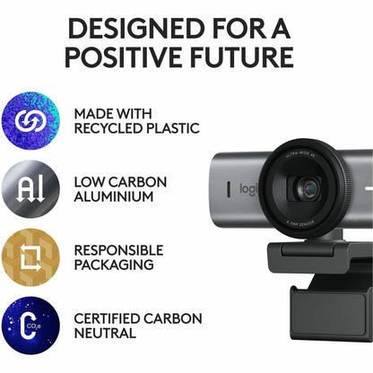 Logitech MX Brio 705 for Business 4K Webcam with Auto Light Correction and Show Mode