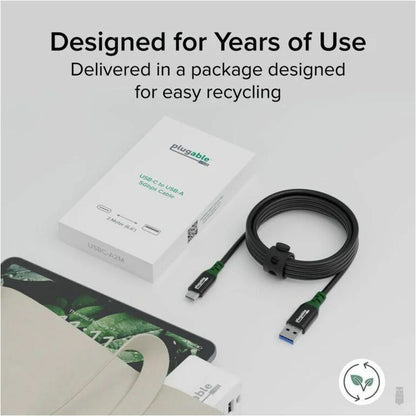 Plugable USB-C to USB-A 6ft Data and Charging Cable (Part Number: USBC-A2M)