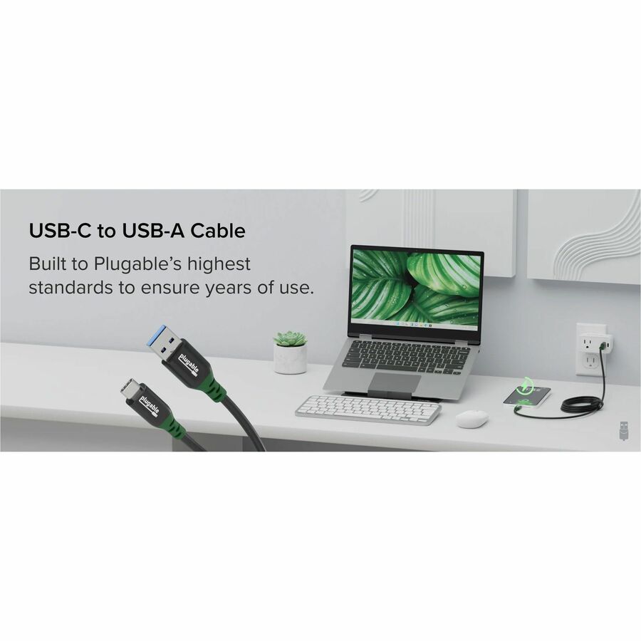 Plugable USB-C to USB-A 6ft Data and Charging Cable (Part Number: USBC-A2M)