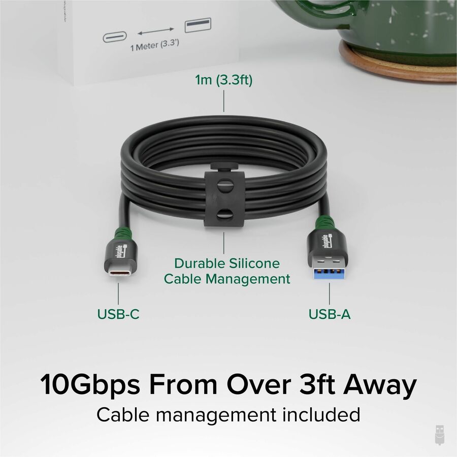 Plugable USB-C to USB-A 3.3ft Cable - USB 3.2 Gen 2 Data Transfer & Charging