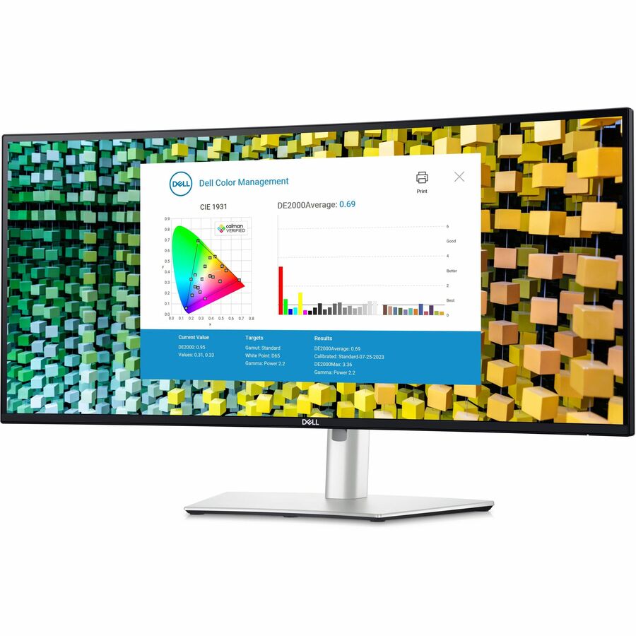 Dell UltraSharp U3425WE 34" Class UW-QHD Curved Screen LED Monitor - 21:9 - Black, Silver