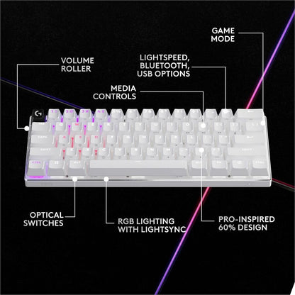 Logitech G PRO X 60 LIGHTSPEED Wireless Gaming Keyboard – Compact TKL Mechanical Keyboard for Windows PC with RGB Backlighting