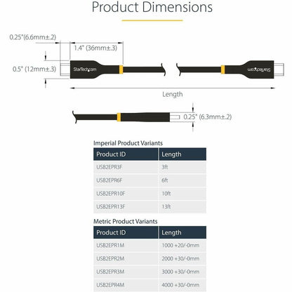 StarTech.com 6ft USB-C Charging and Data Transfer Cable with 240W Power Delivery for MacBook Pro and High-Performance Devices