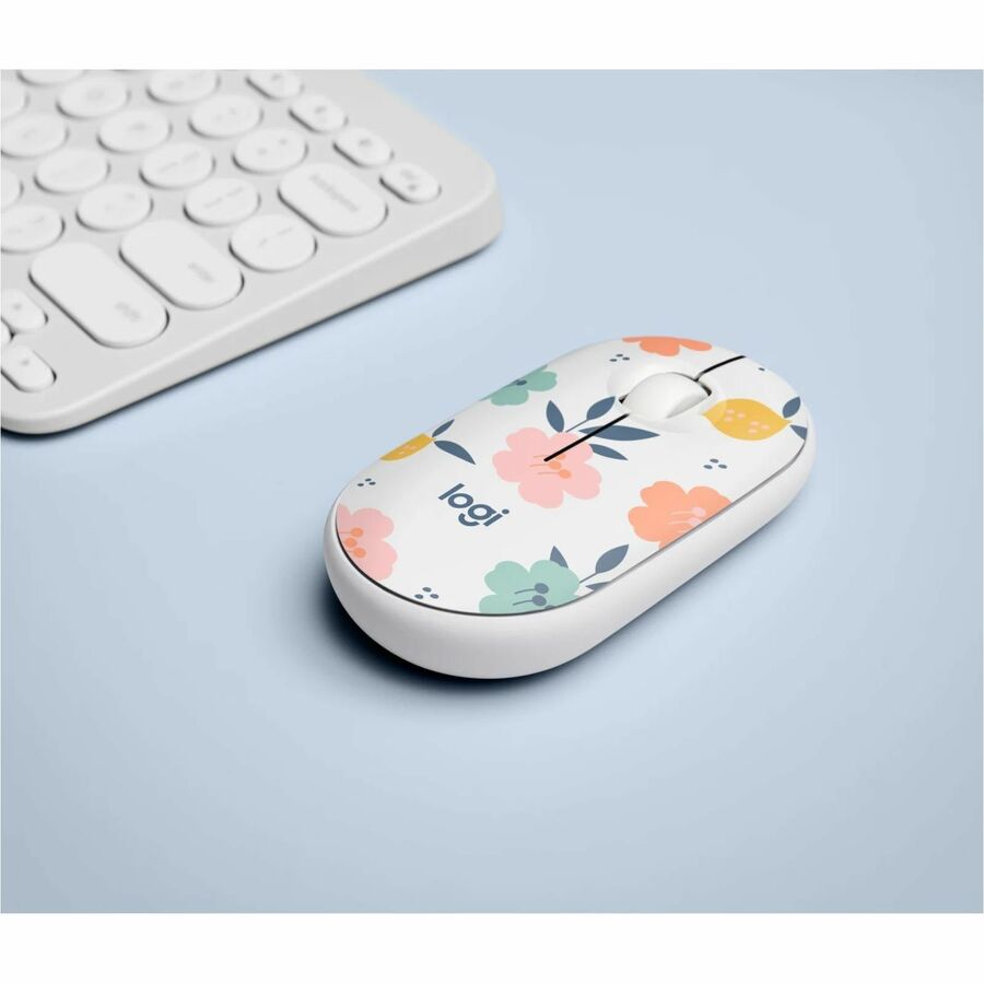 Logitech M340 Wireless Mouse with Silent Clicks and Floral Bouquet Design