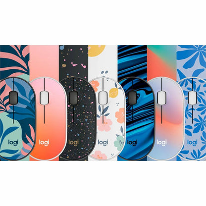 Logitech M340 Wireless Mouse with Silent Clicks and Floral Bouquet Design