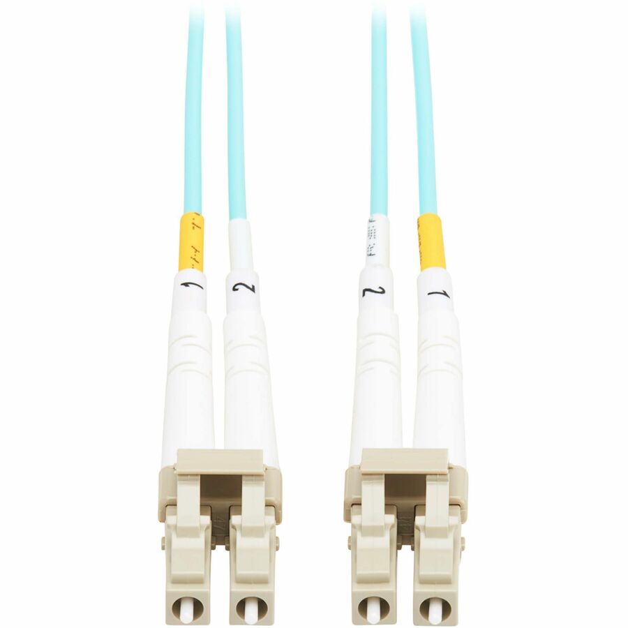 Eaton Tripp Lite Series 10Gb OM3 Duplex Fiber Optic Patch Cable, 9.8 ft, Aqua Jacket with LC Connectors