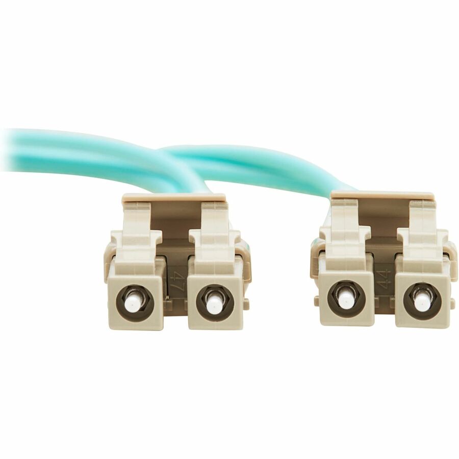 Eaton Tripp Lite Series 10Gb OM3 Duplex Fiber Optic Patch Cable, 9.8 ft, Aqua Jacket with LC Connectors