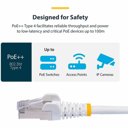 StarTech.com 6in White Cat8 S/FTP Ethernet Patch Cable with Snagless RJ45 Connectors