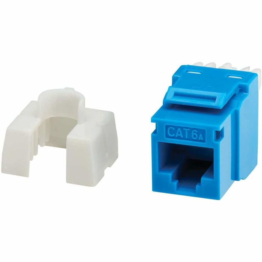 Eaton Tripp Lite Series Cat6a Keystone Jacks (10 Pack) with PoE++ Support - Blue RJ45 Ethernet Connectors for High-Speed Networks