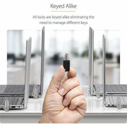 StarTech.com 25-Pack Universal Laptop Lock with 6.6ft Cut-Resistant Cable and Keyed Alike Security Locks
