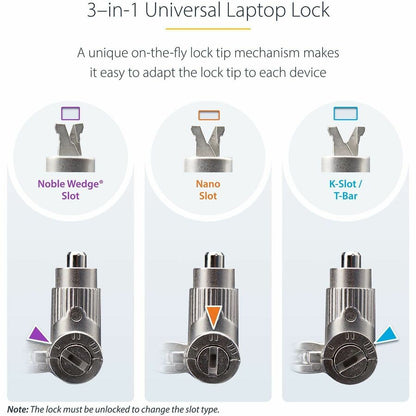 StarTech.com 25-Pack Universal Laptop Lock with 6.6ft Cut-Resistant Cable and Keyed Alike Security Locks