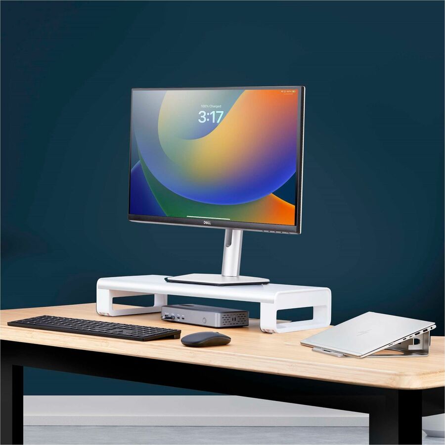 StarTech.com Ergonomic Monitor Riser Stand – Elevate Displays Up to 33 lbs for Better Comfort and Desk Organization