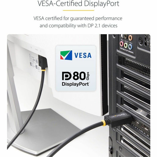 StarTech.com 3ft DisplayPort 2.1 Cable with VESA Certification for 16K/8K UHD Monitors and High-Performance Workstations